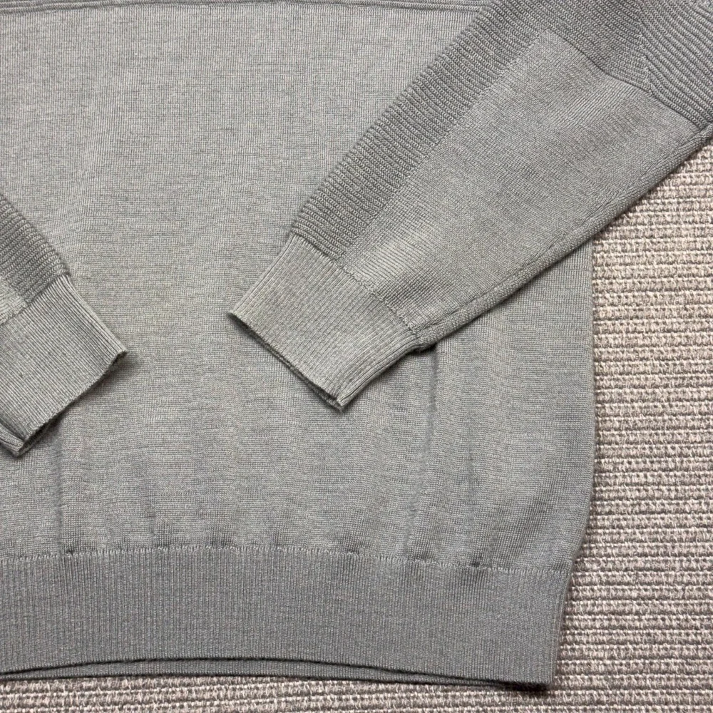 Nike Tiger Woods Collection Dri-FIT Grey Ribbed Knit Golf Sweater‎ Mens Large